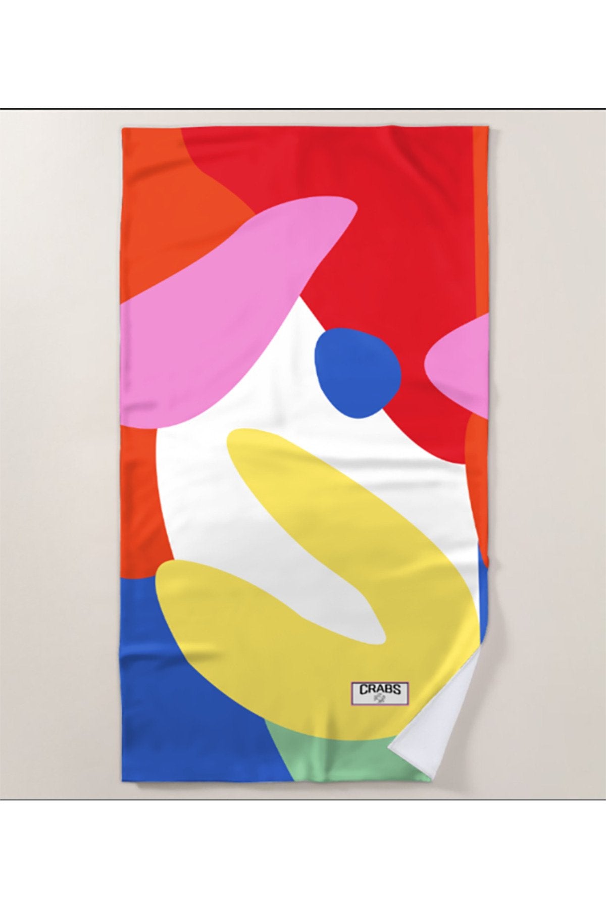 Crabs Dijital Basklı Özel Çantalı Plaj Havlusu 95x175 cm CRBS0036