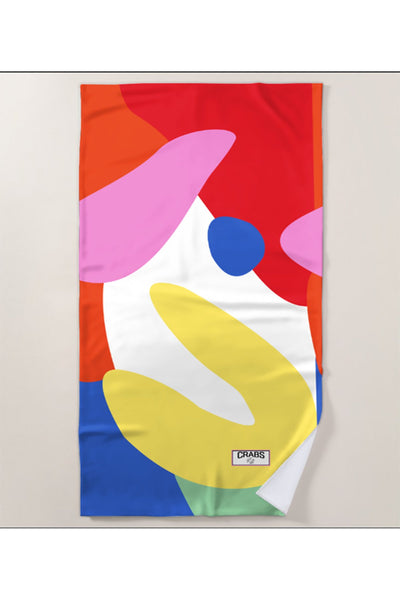 Crabs Dijital Basklı Özel Çantalı Plaj Havlusu 95x175 cm CRBS0036