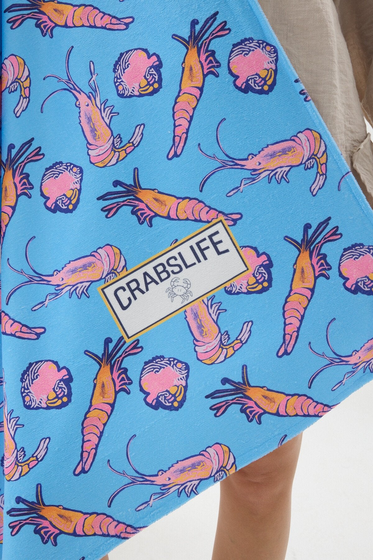 Crabs Dijital Basklı Özel Çantalı Plaj Havlusu 95x175 cm CRBS0061