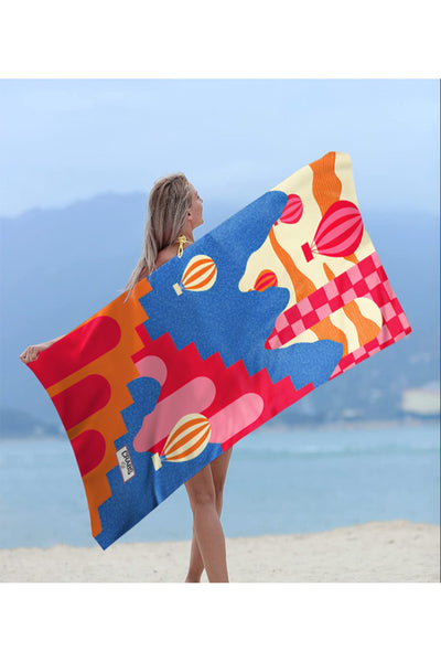 Crabs Dijital Basklı Özel Çantalı Plaj Havlusu 95x175 cm CRBS0047
